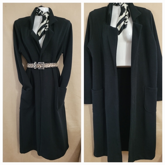 Black knit sweater Coat L - Picture 1 of 4